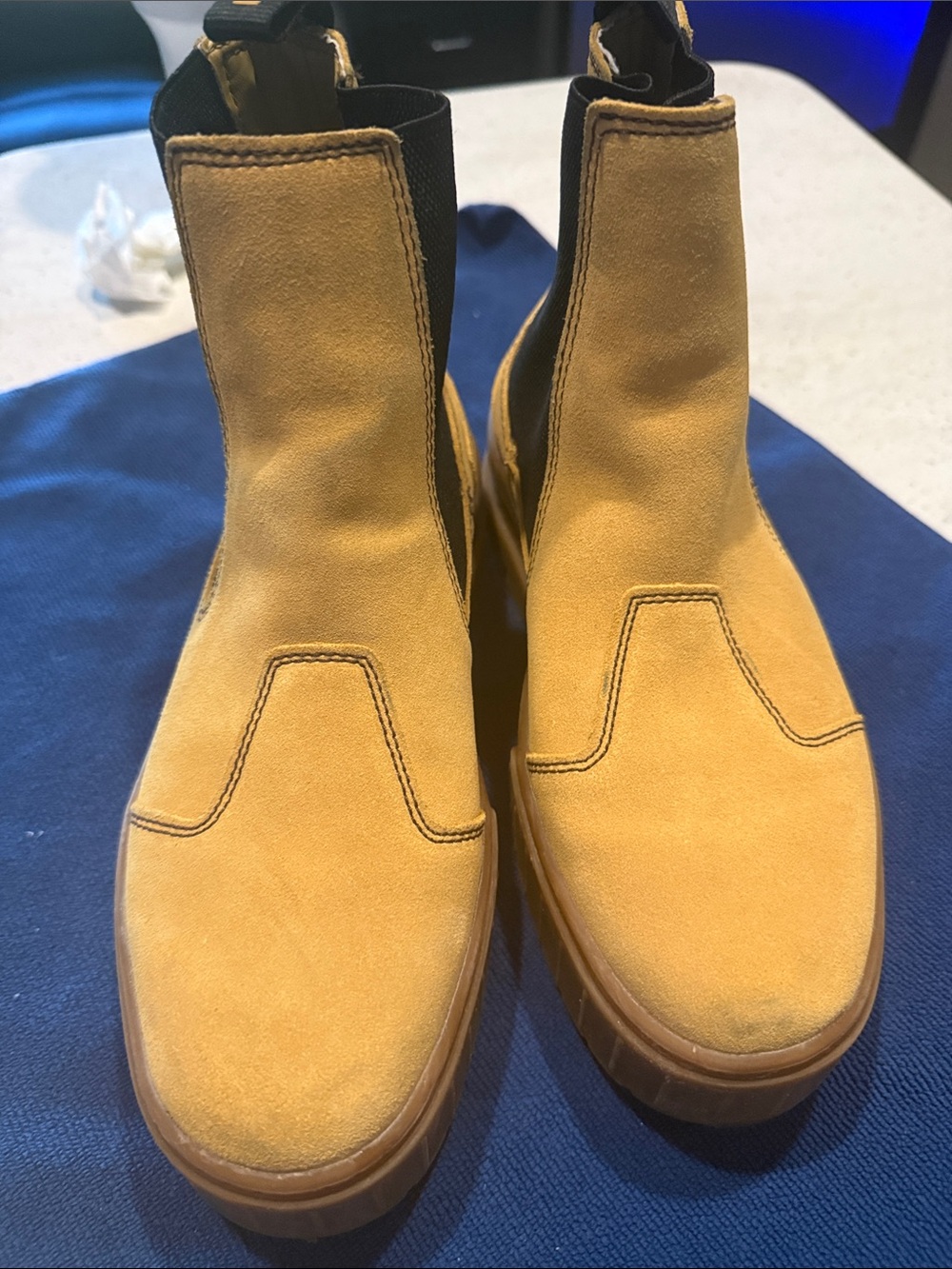 Puma women’s  Chukka Boots in Mustard Yellow Suede